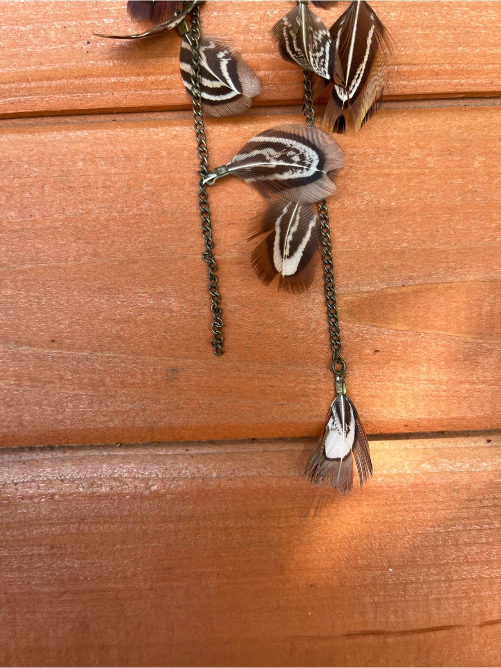 Free w purchase Vintage Y2K Charming Charlie Brown Feather Long Earrings - Picture 3 of 3